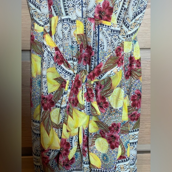 SHEIKE Lemon Print Tie Front Mini Dress - Size 8 - Picture 5 of 5